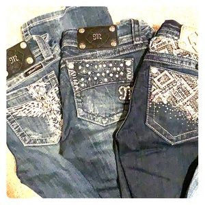 3 pairs of size 25 Miss Me jeans